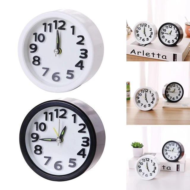 Orologio da letto da viaggio mini portatile compatto quadrato al quarzo bip tavolo sveglia silenziosa
