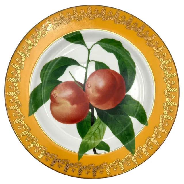 2001-05 American Atelier Royal Fruit Salad Dessert PLATE Peaches Motif 8”