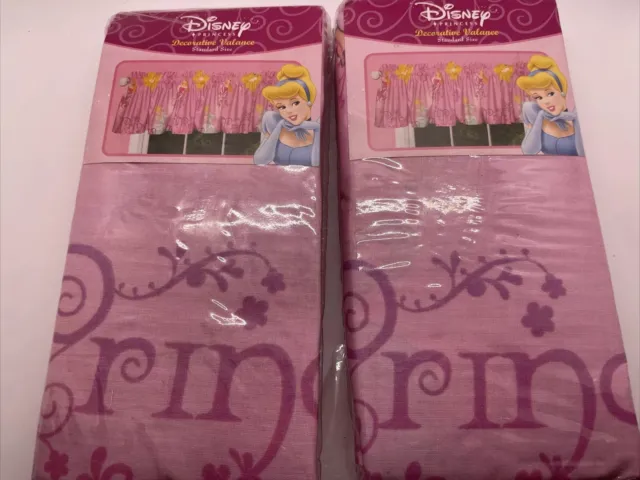 Disney Princess Sleeping Beauty  "Star Dust" Window Valance 84" x 15" 2pc. NOS