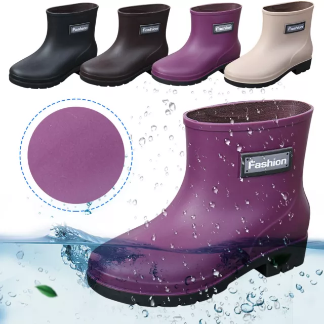 Women Boots Short Rain Boots For Womens Ankle Waterproof Rainboot Slip On