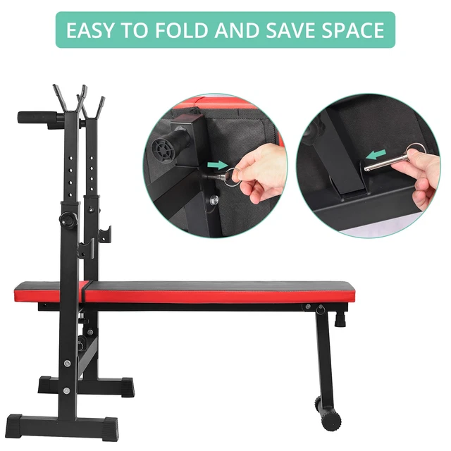 Banc De Musculation VidaXL – Charge Guidée, Acier Pliable, Caoutchouté, Neuf