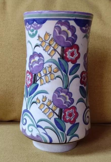 Early Poole Pottery Carter Stabler Adams Floral Vase, BM pattern, 979 shape, D