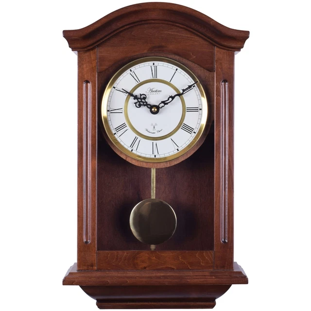 ACCTIM THORNCROFT PENDULUM Wall Clock Radio Controlled Chime Carved