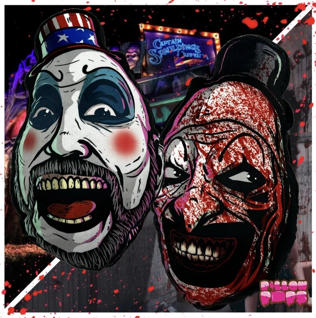 Plush Accent Throw Pillow Cushion Decor Captain Spaulding Terrifier Art Clown