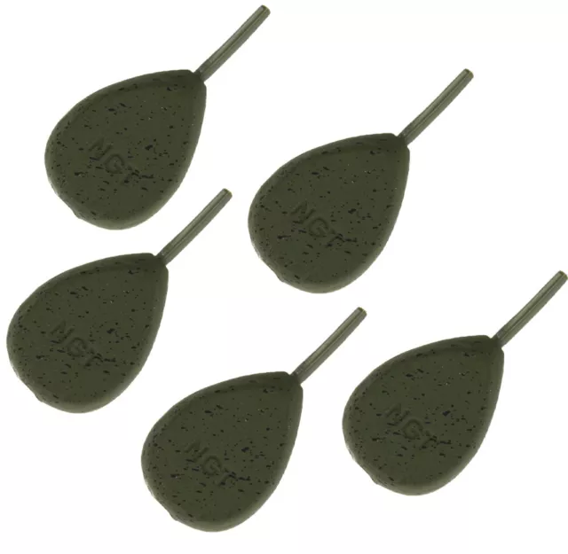 Carp Fishing Leads  Inline Flat Pear Style Weights 1.5oz 2oz 2.5oz 3oz 3.5oz x5