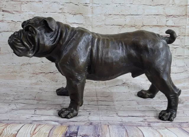 English American Bulldog Original Signed Handmade Dog Figurine Sculpture Gift
