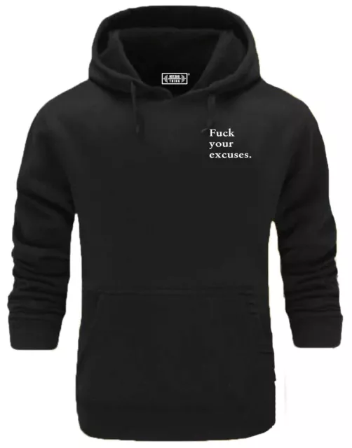 F**k Your Excuses Hoodie Pocket Gym Clothing Bodybuilding Training Workout Top