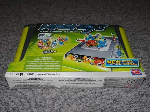 MEGA BLOKS MagNext Drawer Case Set 29408 - 40 Pieces BRAND NEW & SEALED magnets