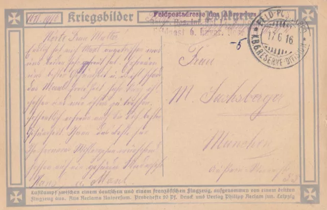 Bayer.Res.,Feldpost,6 bayer.Reserve-Division,Luftwaffe,Feldpost,Luftkampf,Fuchsb 2