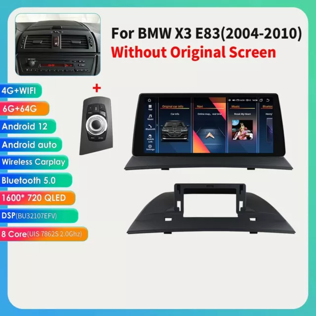 10.33''For BMW X3 E83 2004-2010 Android12 GPS Stereo Radio DAB Carplay 4G 6+64GB