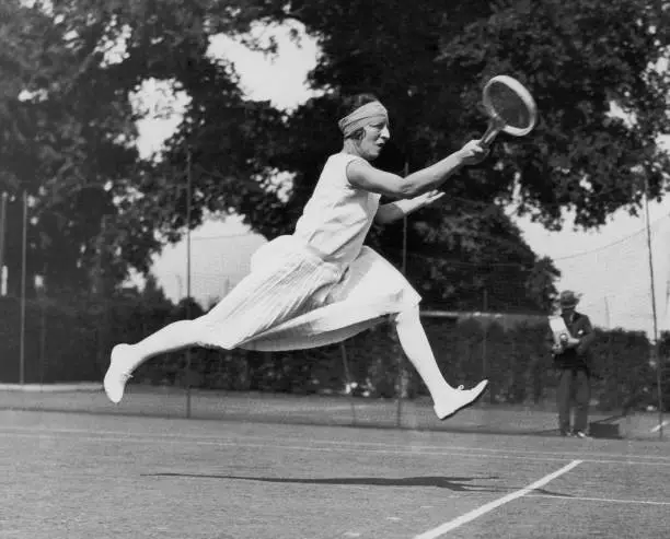 Suzanne Lenglen Competing At Wimbledon 1926 Old Photo