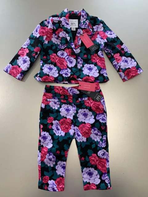 NWT JANIE AND JACK x Harlems Fashion Show Baby Girl Floral Suit Outfit