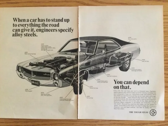 AMC35 Advertisement Alloy Steel Featuring AMC JAVELIN February 1968