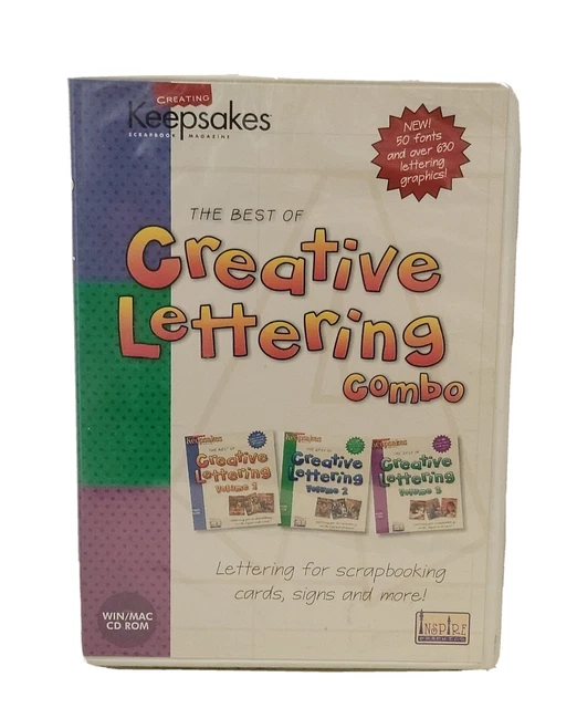 Combo de letras creativas Creating Keepsakes The Best of Creative Lettering Win/Mac CD-ROM - Nuevo