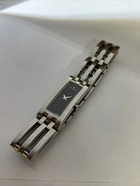 Women Movado Esperanza SS Black Dial, 84 H5 1400, Pre Owned Running New Battery