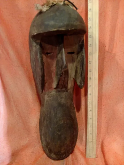 Large Dan Mask with Feathers and Colorants — Authentic Carved Wood African Art