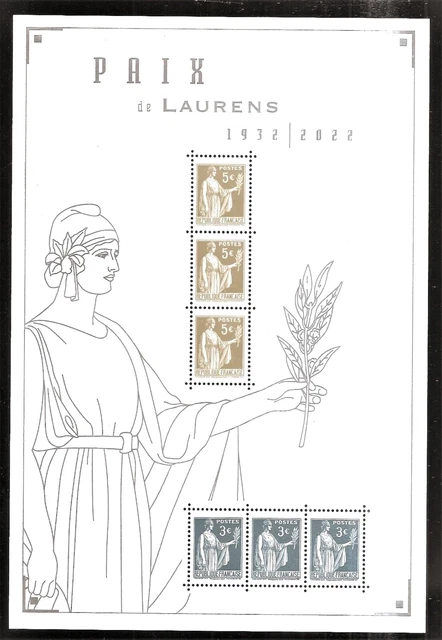 Feuilles France Louvre 2022 pour blocs Portraits de Philatélistes et