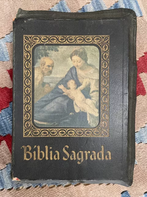 Vintage SAGRADA BIBLIA EDICION FAMILIAR CATOLICA Mons Straubinger Portuguese