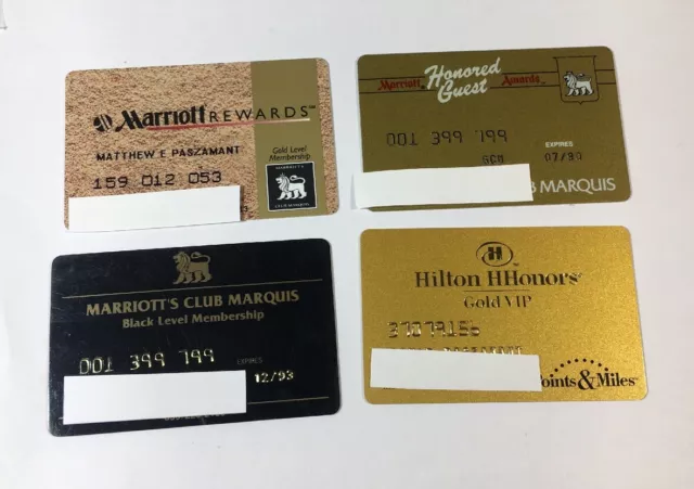 4 Vintage Expired Credit Cards For Collectors - Hotel Charge Card Lot (7146)