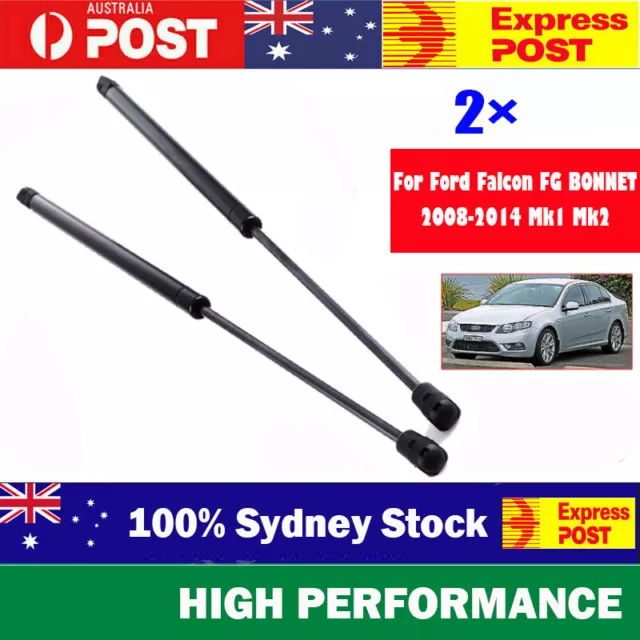 Bonnet Gas Struts For Ford Falcon FG 2008 09 10-2014 Mk1 Mk2 XT XR6 XR8 inc UTE