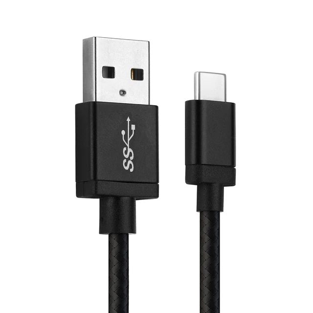 Cavo Micro USB Intrecciato In Nylon 1,3m Per Gigaset GS110, Ricarica Rapida E Sincronizzazione Dati, Connettori Rinforzati, Nero