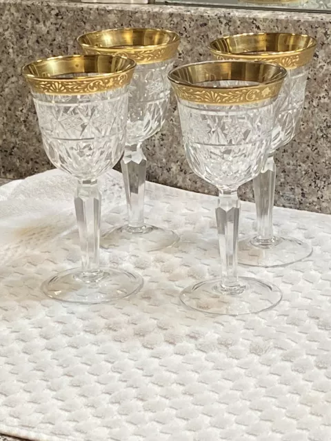 4 Stunning 1967 Salviati Co Venice Italy Murano Gold Venetian  LIQUEUR Glasses