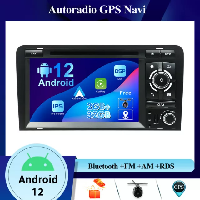 2G+32G Autoradio Für Audi A3 8P S3 RS3 Sportback 2003-2011 GPS DVD DAB+BT FM AM