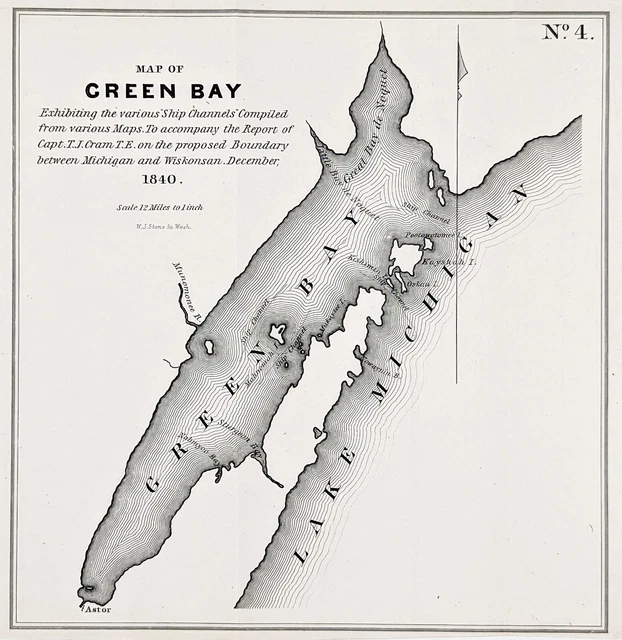 1840 GREEN BAY WISCONSIN UPPER PENINSULA MICHIGAN Map ORIGINAL CRAM HOUGHTON 169.82 PicClick CA
