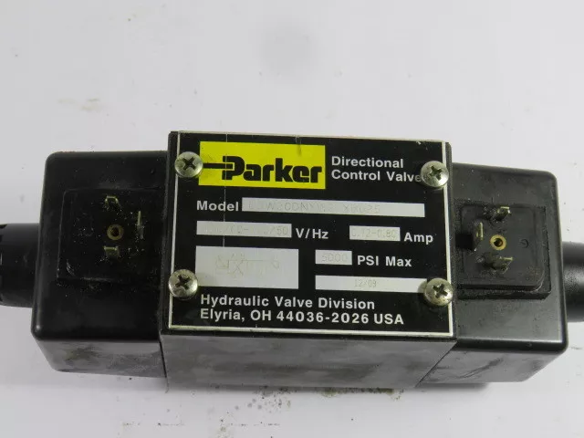 Parker D3W20DNYW32XB625 Directional Control Valve 110/120V 50/60Hz USED 2