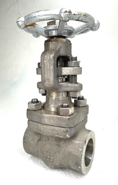 VELAN Forged Stainless Steel Gate Valve 1" Class 800 Socket Weld Ends Manual Op.