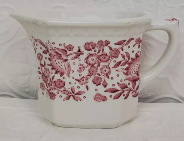 Roxbury Red Syracuse Creamer Econo Rim  Railroad China USA 3.5" high EX COND