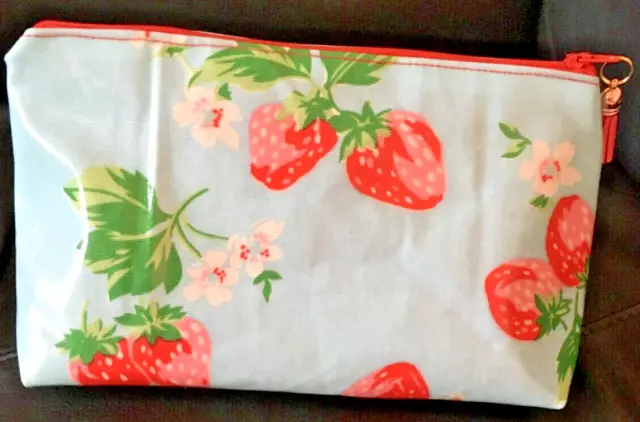 Handgefertigte Cath Kidston Erdbeeröl Tuch Stoff gefütterte Schminktasche