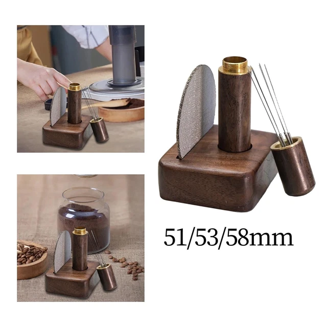Outil WDT Distributeur Aiguilles Espresso 58mm Avec Base - Agitateur Café Professionnel En Acier