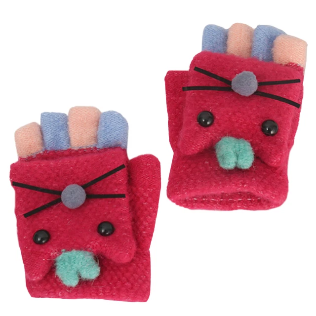 Kids Knit Mittens Kids Warm Mittens Kids Convertible Mittens Kids Winter Gloves