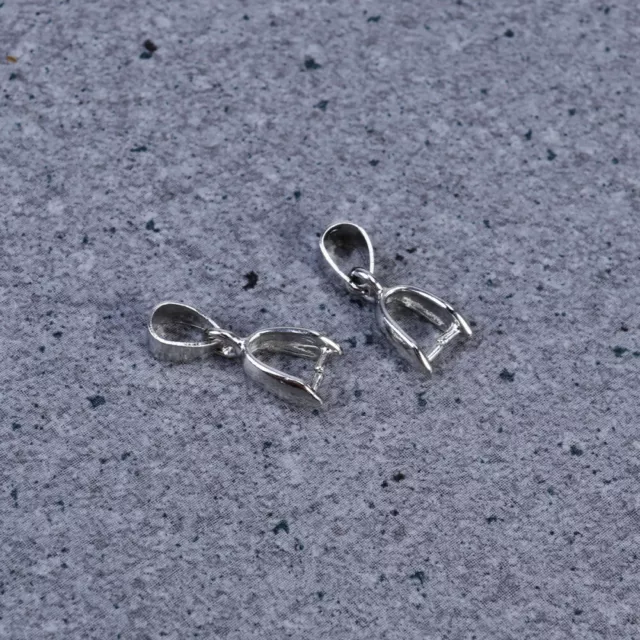 100 Pcs Metal Pinch Clip Jewelry Findings Pendant Bail Buckle Tools for Making 3