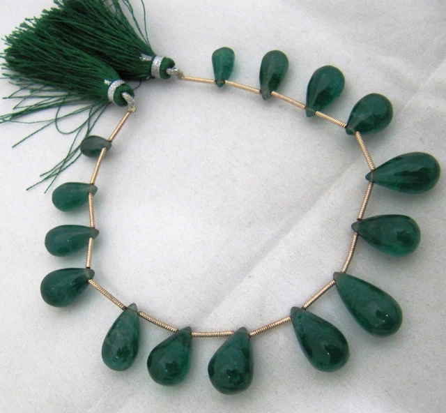 Emerald Drops Emerald Smooth TearDrops 8x12mm to 10x20mm Jewelry Making Beads.