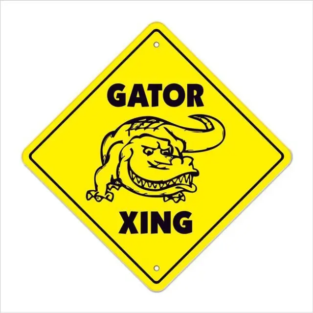 SignMission X-Gator 12 in. Gator Zone Xing Crossing Sign