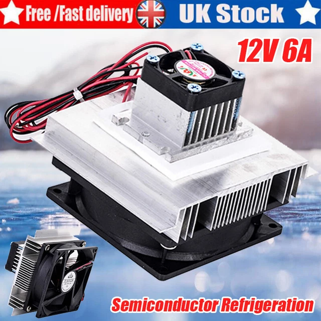 12V 6A THERMOELECTRIC Peltier Refrigeration Cooling System Kit Cooler Fan DIY UK £17.19