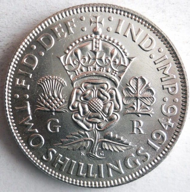 1946 GREAT BRITAIN FLORIN - AU/UNC GEM WHITE Silver Coin - Lot #S20