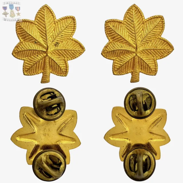 VIETNAM WAR ARMY MAJOR OFFICER RANK OAK LEAF INSIGNIA 1-1/8” x 1-1/16” TN GI #4