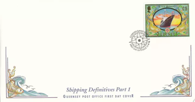 (98570) CLEARANCE GB Guernsey FDC £5 HMY Britannia 1998