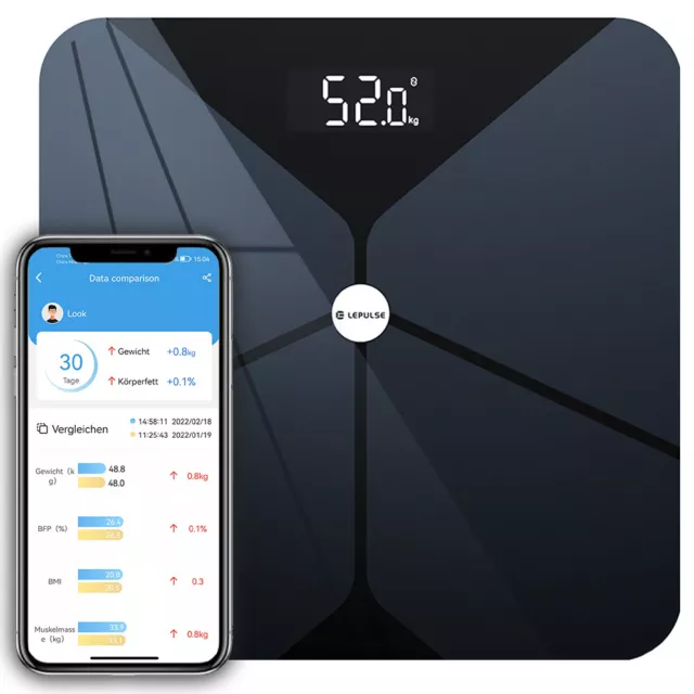 WIRELESS SMART SCALE Measure Body Fat, Muscle, Bone Mass, BMI, Protein