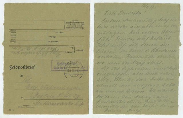 97649 - Feldpostbrief - 13.3.1917 nach Berlin