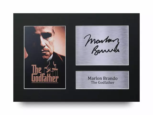 Gifts For God Father Fan Marlon Brando Signed Pre Printed Autograph A4 Photo Pic