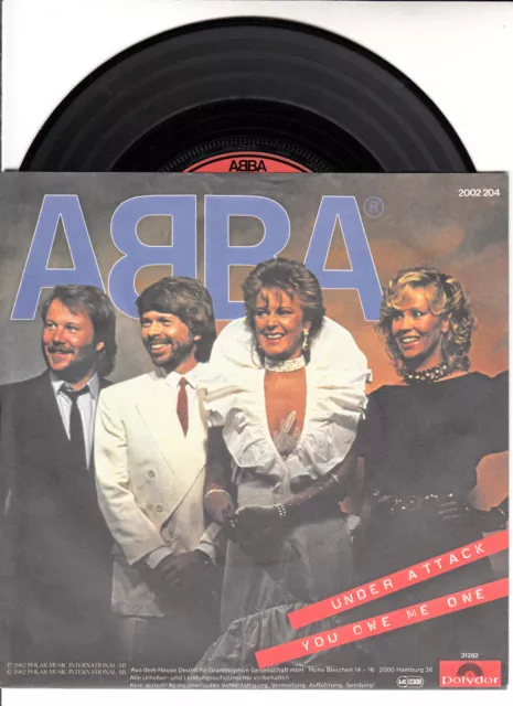 ABBA  Under Attack & You Owe Me One  PICTURE SLEEVE 7" 45 rpm record BRAND NEW