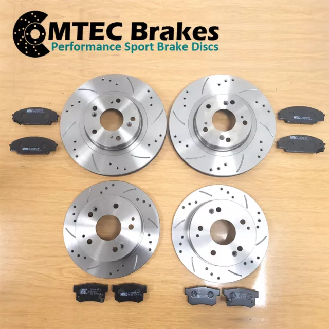 BMW 3 Series E30 1985-1994 Drilled Grooved Front & Rear Brake Discs & MTEC Pads