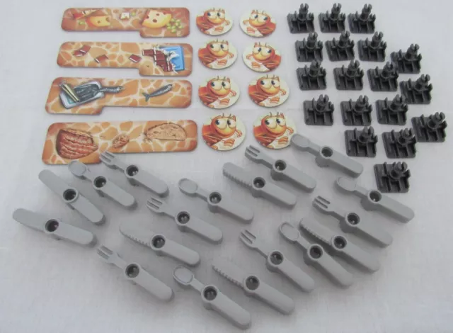 Bugs in the Kitchen Game Spares  Tokens x 8 , Borders  x 4 , Cutlery x 6 Sets