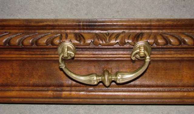 French Antique Large Hand Carved Architectural Drawer Front/Panel Solid Walnut 2
