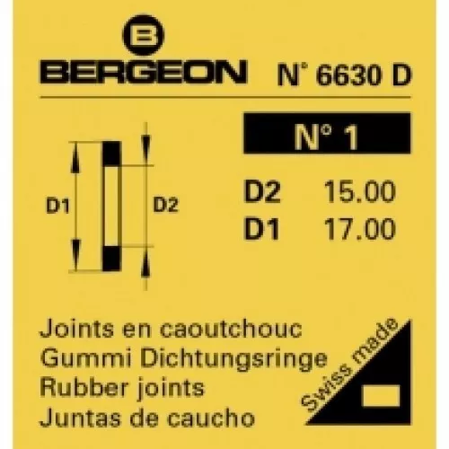 Bergeon 6630-60 Flach Dichtung Sortiment Für Wasserdicht Uhr Gehäuse Verschluss