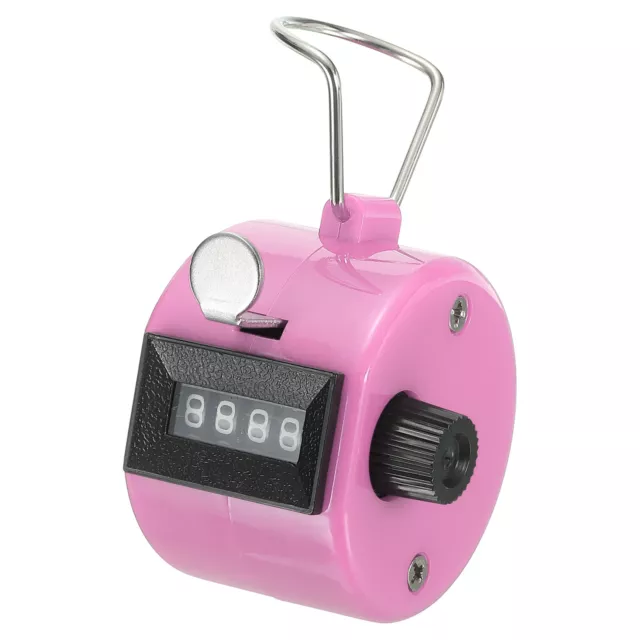 Clicker Counter 4-Digit Hand Tally Counter Mechanical Click Counter Pink